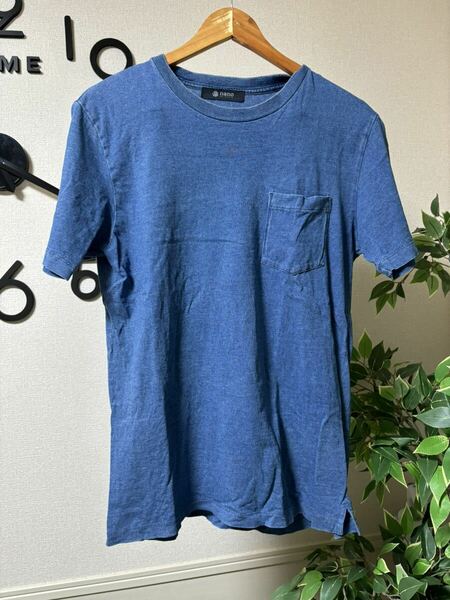 【ナノユニバース】デニム風デザイン　Tシャツ　Mサイズ　コットン100%