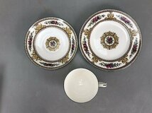 J0577 WEDGWOOD ウェッジウッド カップ&ソーサー 4客 ケーキ皿 色絵草花文 茶道具 珈琲道具 コーヒーの道具 西洋美術 時代物_画像5