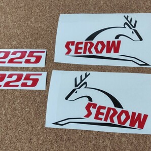 SEROW 225 セロー タンク、サイドカバー用切文字ステッカー 赤の画像1