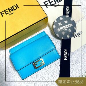 【FENDI】 フェンディ バゲット カード&コインケース ミニ財布　ラムレザー