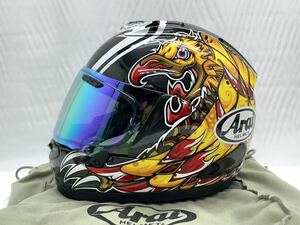 ④Arai RX-7X NAKASUGA 中須賀克行レプリカモデル フルフェイスヘルメット 神鳥 外装美品 Lサイズ ブラック系 アライ