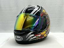 ④Arai RX-7X NAKASUGA 中須賀克行レプリカモデル フルフェイスヘルメット 神鳥 外装美品 Lサイズ ブラック系 アライ_画像2