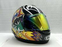 ④Arai RX-7X NAKASUGA 中須賀克行レプリカモデル フルフェイスヘルメット 神鳥 外装美品 Lサイズ ブラック系 アライ_画像8