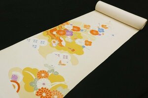 inagoya■今が狙い目☆春の附下祭り【附下】部分刺繍 正絹 着尺 反物 生地 新品 未使用 素材推奨z0036db