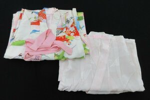 inagoya●リメイクの素材として●訳あり【女の子・三つ身+襦袢セット】難あり 正絹 新品 着用不可 y3591mw