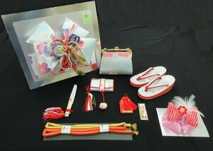 inagoya■七五三のお祝いに☆新品【結び帯+筥迫+草履バッグセット】3歳女の子用 美やび 小寸 着用可 y3734iz