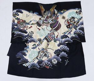 inagoya■和装でお祝い☆お宮参りに【男の子用 初着・産着】襦袢付 正絹 baby kimono 部分刺繍 中古品 着用可 初節句 z0521nr