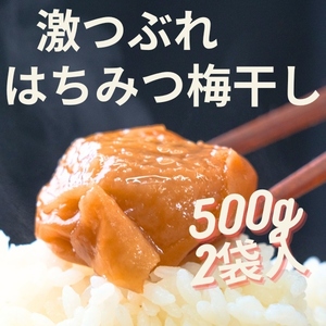 訳あり送料無料　高級完熟紀州南高梅使用　はちみつ梅干し　ほぼペースト　つぶれ梅　梅干　ポスト　500gが２袋　は５ペースト×２