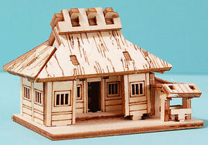  miniature .. house shop old Japanese-style house .... rice field . Japan tree structure construction wood wooden Japanese style geo llama .. Lee men to wood craft photographing historical play 