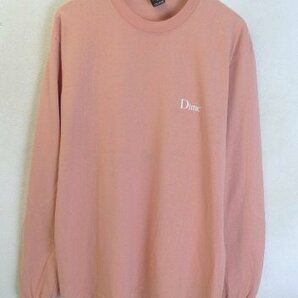 ◆Dime ダイム ロゴプリント クルーネック L/S TEE ロンT 長袖 Tシャツ ピンク系 サイズMの画像1