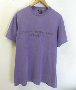 ◆STUSSY ステューシー 22ss オーバーダイ　染め加工 Tシャツ パープル サイズM