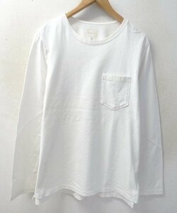 *CURLY&CO car Lee with pocket long T long sleeve T shirt cut and sewn white size 2 beautiful made in Japan CURLY