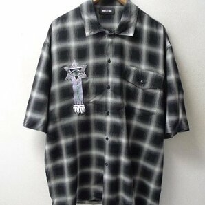 ◆WIND AND SEA ウィンダンシー 23ss 美品 XL Koichiro TakagiPlaid Shirt オンブレ チェック 半袖シャツ 黒 サイズXLの画像1