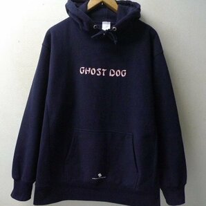 ◆CHEAP TIMES チープタイムズ XL 希少 GHOST DOG XL メッセージ スウェット パーカー ネイビー サイズXL 美品の画像1