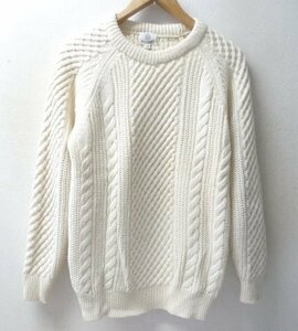 *UA BEAUTY&YOUTH Arrows crew neck cable knitted sweater white size M