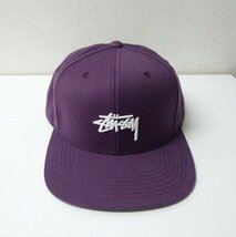 ◆STUSSY ステューシー ロゴ刺繍 スナップバック キャップ パープル 美品　調性可能_画像1