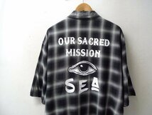 ◆WIND AND SEA ウィンダンシー 23ss 美品 XL Koichiro TakagiPlaid Shirt オンブレ チェック 半袖シャツ 黒　サイズXL_画像4