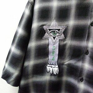 ◆WIND AND SEA ウィンダンシー 23ss 美品 XL Koichiro TakagiPlaid Shirt オンブレ チェック 半袖シャツ 黒 サイズXLの画像2