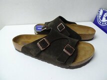 ◆国内正規 BIRKENSTOCK ビルケンシュトック 新品箱タグ付き Zurich BS チューリッヒ スウェード サンダル 茶 サイズ43 28cm_画像3