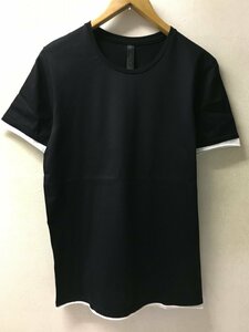 ◆◆WJK ダブルジェーケイ ２重　レイヤード デザイン　レーヨン混ぜ Tシャツ 黒 美 サイズM　