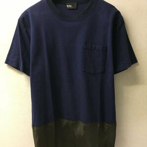 ◆kolor カラー 裾切替 クルーネック ポケット付き Tシャツ ネイビー サイズ2 美の画像1