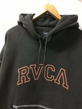 ◆国内正規 RVCA ルーカ カレッジモチーフロゴプリント プルオーバー スウェット パーカー チャコール サイズL 美_画像2