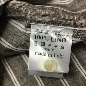 ◆国内正規 Massimo d'Augusto 新品タグ付 POLO ALAMA 清涼良質 マッシモ ダウグスト ストライプ リネン プルオーバー シャツ L BEAMS購入の画像4