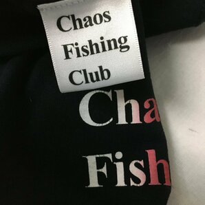 ◆Chaos Fishing Club CFC カオスフィッシングクラブ ロゴプリント クルーネック Tシャツ 黒 サイズL ブリーチ跡ありの画像5