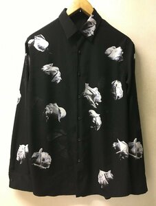 *LAD MUSICIAN Lad Musician DECHINE FLOWER STANDARD SHIRT transcription flower floral print shirt 44 beautiful /2218-105 black size 44