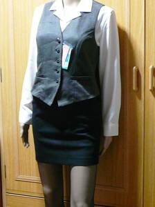 ●送料230円●未使用品●ベストとタイトミニスカート　OL制服　ユニフォーム　事務服　受付嬢　コスプレ衣装