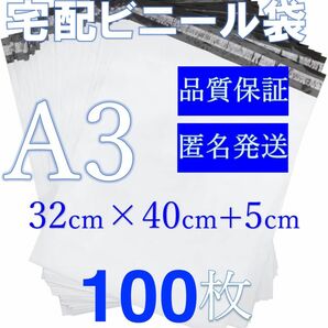 郵送袋　宅配ビニール袋　宅配袋A3 梱包資材　配送用　梱包袋　防水　ネコポス　宅配ポリ袋　発送用