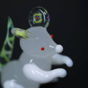 ガラス置物 マウス 幸運を呼ぶ動物 ミルフィオリの画像2