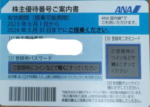 ★番号通知有★在庫有★ ＡＮＡ　全日空　株主優待券 １枚　　有効期限24年5月30日まで　　　b