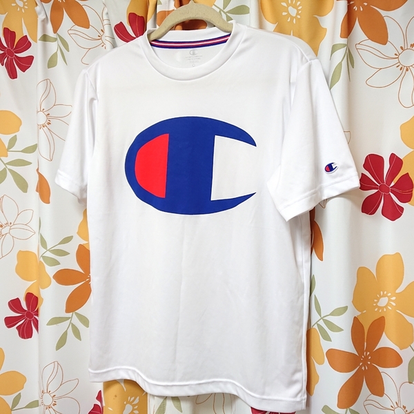 championチャンピオン Tシャツ M白 ビッグロゴ ドライメッシュ ※検索パンツ バックパック アディダス ナイキ ミズノ アンダーアーマー