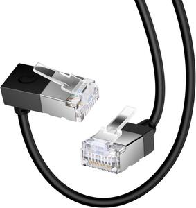 【10-479】【角度自由自在】 Cat6 a イーサネット パッチケーブル 90度 下向き直　0.5m