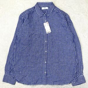 【新品 未使用 タグ付】UNIQLO ユニクロ 麻100% プレミアムリネンチェックシャツ 231-416357 カジュアルシャツ 長袖シャツ レディース L