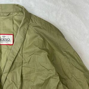 HERNO イタリア製 コットン100% ロングコート スプリングコート シングルコート レトロ ヴィンテージ 古着 ミセス レディース フリーサイズの画像2