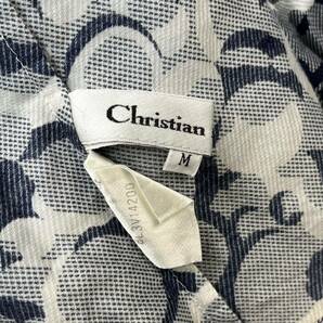 Christian Dior クリスチャンディオール ボウタイブラウス 総柄ブラウス トップス ラグジュアリー コットン シルク 長袖 国内正規品Mサイズの画像5