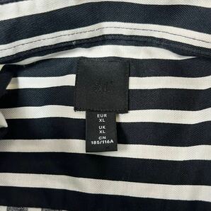 H&M エイチアンドエム 長袖シャツ ストライプシャツ 総柄 ワイシャツ コットン100% 古着 メンズ 大きいサイズ XXL 3L相当の画像4