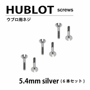 【ネコポス便送料無料】 HUBLOT ウブロ 用 ネジ 5.4mm シルバー 6本セット ベゼル / 時計部品 時計ネジ