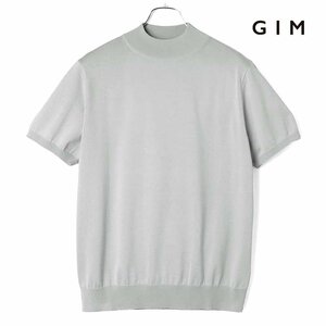 ◆【GIM(ジム)/春夏/シーアイランドコットン18G半袖モックネックニット】[gim2380062-S]