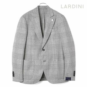 ◆【LARDINI(ラルディーニ)/春夏/ウールシルクサマーツイードグレンチェック柄ピークドラペル2Bジャケット(SPECIAL L)】[ldn2450291-50]