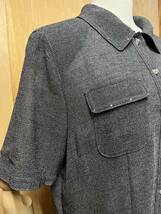 綺麗　Leilian レリアン ラインストーン デザイン 通気性◎ 半袖 シャツ ジャケット グレー サイズ15 大きいサイズ_画像5
