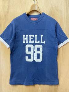 人気 HYSTERIC GLAMOUR ヒステリックグラマー 初期 ’HELL98’ 半袖スウェット 紺 サイズFREE