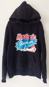 ヒステリックグラマー　HYSTERIC GLAMOUR　パーカー　黒　ブラック　Black　サイズＬ　送料無料