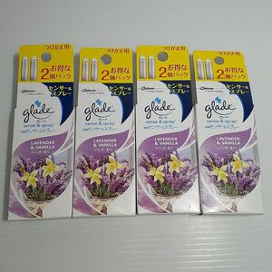 ○ glade 消臭センサー＆スプレー ラベンダー＆バニラ つけかえ用カートリッジ （旧商品） 2本入り （18mL×2）×4