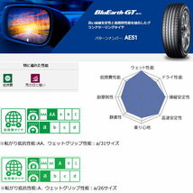 業販品 18インチ 235/45R18 94W YOKOHAMA BluEarth-GT AE51 ヨコハマ ブルーアース 夏タイヤのみ 1本_画像2