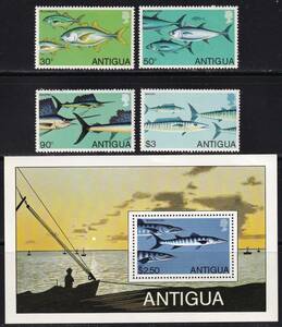 アンティグア・魚＜１９７９年＞（未）４種完＋シート