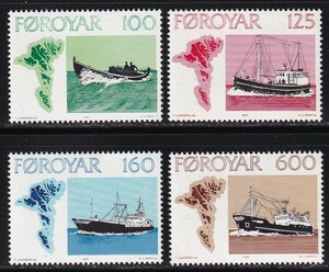 フェロー諸島・船＜１９７７年＞（未）４種完