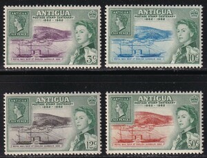 アンティグア・切手発行１００年＜１９６２年＞（未）４種完